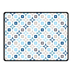 Plaid Line Chevron Wave Blue Grey Circle Double Sided Fleece Blanket (small)  by Alisyart