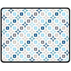 Plaid Line Chevron Wave Blue Grey Circle Double Sided Fleece Blanket (medium)  by Alisyart