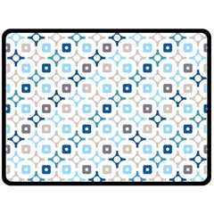 Plaid Line Chevron Wave Blue Grey Circle Double Sided Fleece Blanket (large)  by Alisyart