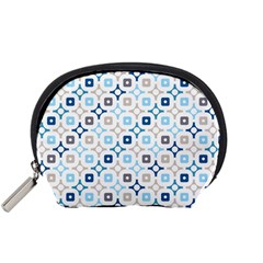 Plaid Line Chevron Wave Blue Grey Circle Accessory Pouches (small)  by Alisyart