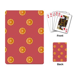 Oranges Lime Fruit Red Circle Playing Card by Alisyart