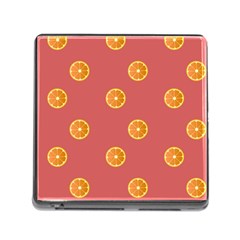 Oranges Lime Fruit Red Circle Memory Card Reader (square)