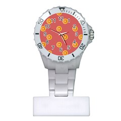 Oranges Lime Fruit Red Circle Plastic Nurses Watch