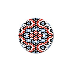 Oriental Star Plaid Triangle Red Black Blue White Golf Ball Marker (10 Pack) by Alisyart