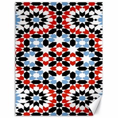 Oriental Star Plaid Triangle Red Black Blue White Canvas 18  X 24  