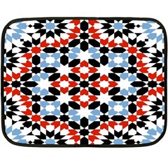 Oriental Star Plaid Triangle Red Black Blue White Double Sided Fleece Blanket (mini) 