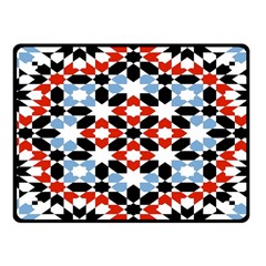 Oriental Star Plaid Triangle Red Black Blue White Fleece Blanket (small)