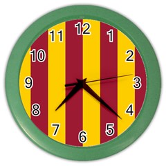 Red Yellow Flag Color Wall Clocks