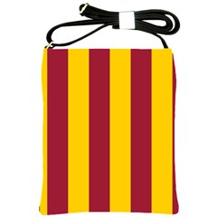 Red Yellow Flag Shoulder Sling Bags by Alisyart