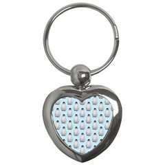 Penguin Animals Ice Snow Blue Cool Key Chains (heart) 
