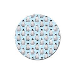 Penguin Animals Ice Snow Blue Cool Magnet 3  (round) by Alisyart