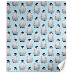 Penguin Animals Ice Snow Blue Cool Canvas 8  X 10 