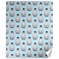 Penguin Animals Ice Snow Blue Cool Canvas 16  X 20  