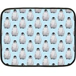 Penguin Animals Ice Snow Blue Cool Double Sided Fleece Blanket (Mini)  35 x27  Blanket Front