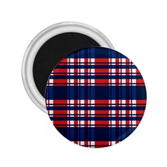 Plaid Red White Blue 2 25  Magnets