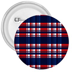 Plaid Red White Blue 3  Buttons by Alisyart
