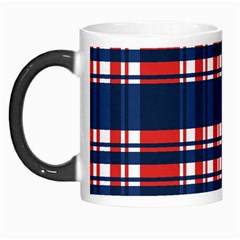 Plaid Red White Blue Morph Mugs