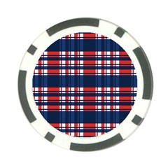 Plaid Red White Blue Poker Chip Card Guard by Alisyart