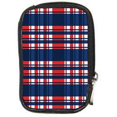 Plaid Red White Blue Compact Camera Cases by Alisyart