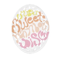 Sugar Sweet Rainbow Oval Filigree Ornament (two Sides)