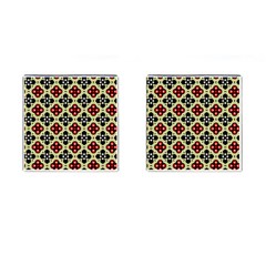 Seamless Floral Flower Star Red Black Grey Cufflinks (square) by Alisyart