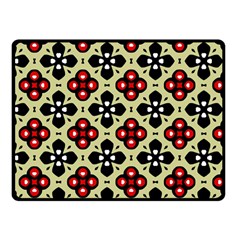 Seamless Floral Flower Star Red Black Grey Fleece Blanket (small)