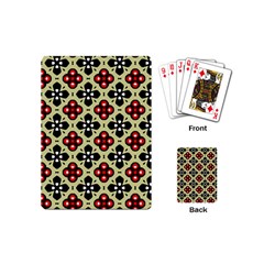 Seamless Floral Flower Star Red Black Grey Playing Cards (mini) 