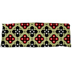 Seamless Floral Flower Star Red Black Grey Body Pillow Case (dakimakura)