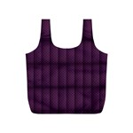 Plaid Purple Full Print Recycle Bags (S)  Front