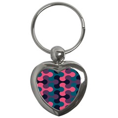 Symmetry Celtic Knots Contemporary Fabric Puzzel Key Chains (heart)  by Alisyart