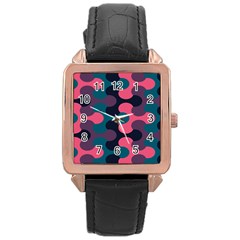 Symmetry Celtic Knots Contemporary Fabric Puzzel Rose Gold Leather Watch  by Alisyart