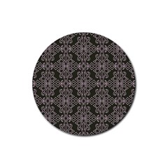 Line Geometry Pattern Geometric Rubber Coaster (Round) 