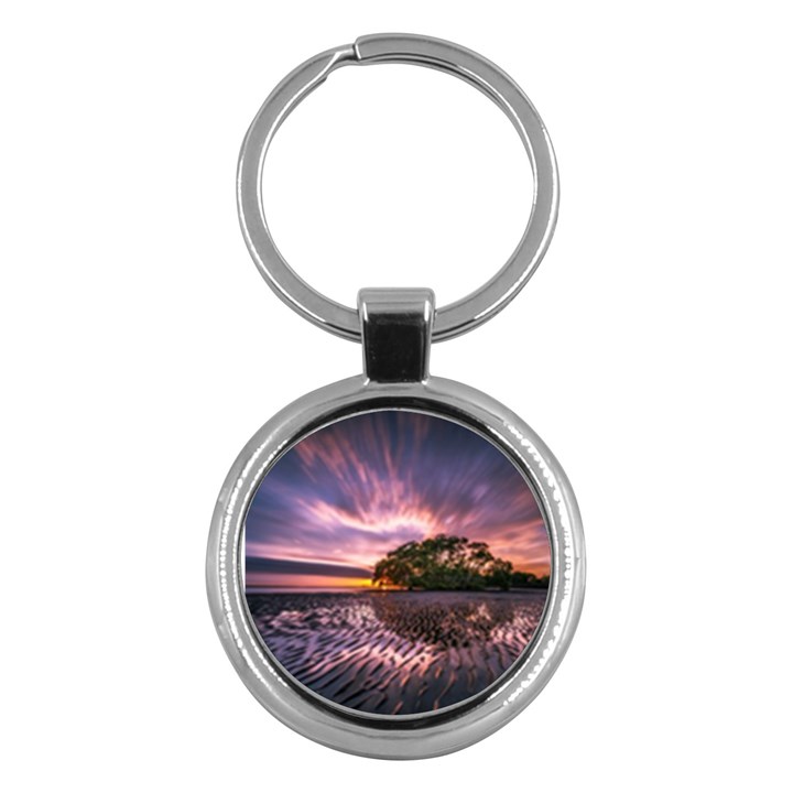 Landscape Reflection Waves Ripples Key Chains (Round) 