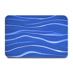 Lines Swinging Texture  Blue Background Plate Mats by Amaryn4rt