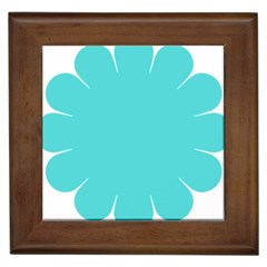 Turquoise Flower Blue Framed Tiles