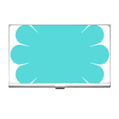 Turquoise Flower Blue Business Card Holders