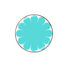 Turquoise Flower Blue Hat Clip Ball Marker (4 Pack)