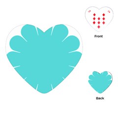 Turquoise Flower Blue Playing Cards (heart)  by Alisyart