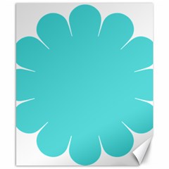 Turquoise Flower Blue Canvas 8  X 10 