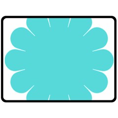 Turquoise Flower Blue Fleece Blanket (large)  by Alisyart