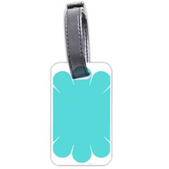 Turquoise Flower Blue Luggage Tags (two Sides)