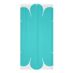 Turquoise Flower Blue Shower Curtain 36  X 72  (stall) 