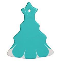 Turquoise Flower Blue Christmas Tree Ornament (two Sides)