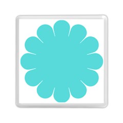 Turquoise Flower Blue Memory Card Reader (square) 