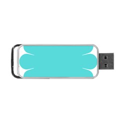 Turquoise Flower Blue Portable Usb Flash (two Sides) by Alisyart