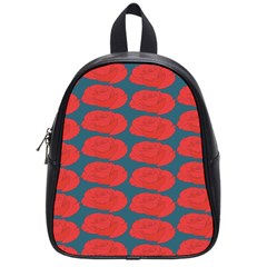 Rose Repeat Red Blue Beauty Sweet School Bags (small) 