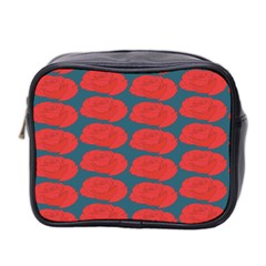 Rose Repeat Red Blue Beauty Sweet Mini Toiletries Bag 2-side