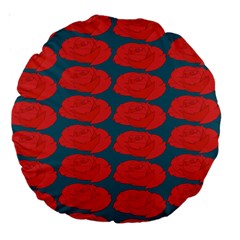 Rose Repeat Red Blue Beauty Sweet Large 18  Premium Round Cushions