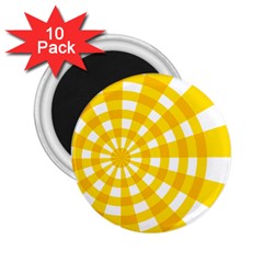 Weaving Hole Yellow Circle 2 25  Magnets (10 Pack)  by Alisyart