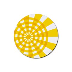 Weaving Hole Yellow Circle Rubber Coaster (round) 